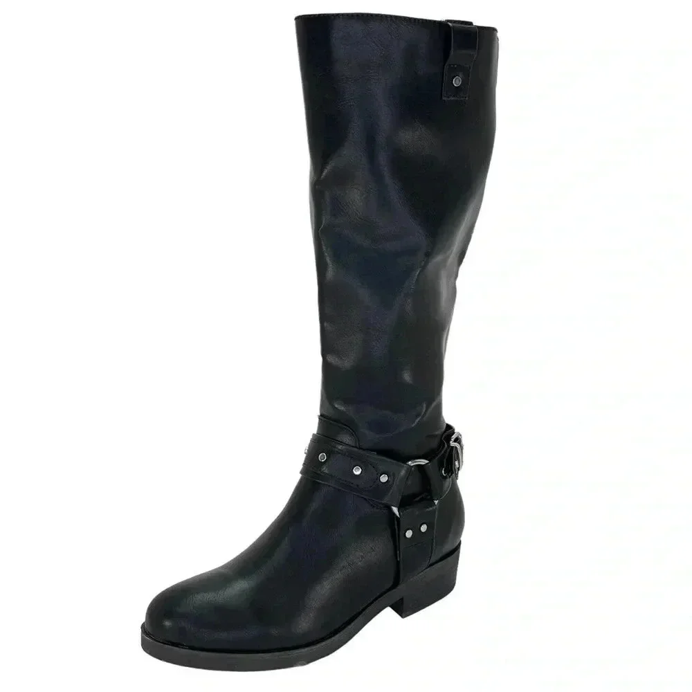 Madden Girl McKenzie Faux Leather Knee High Wide Calf Womens Boots Size 5M - Picture 2 of 10